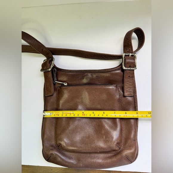 Fossil Vintage Crossbody Purse Leather Brown Saddle Bag - Picture 9 of 10